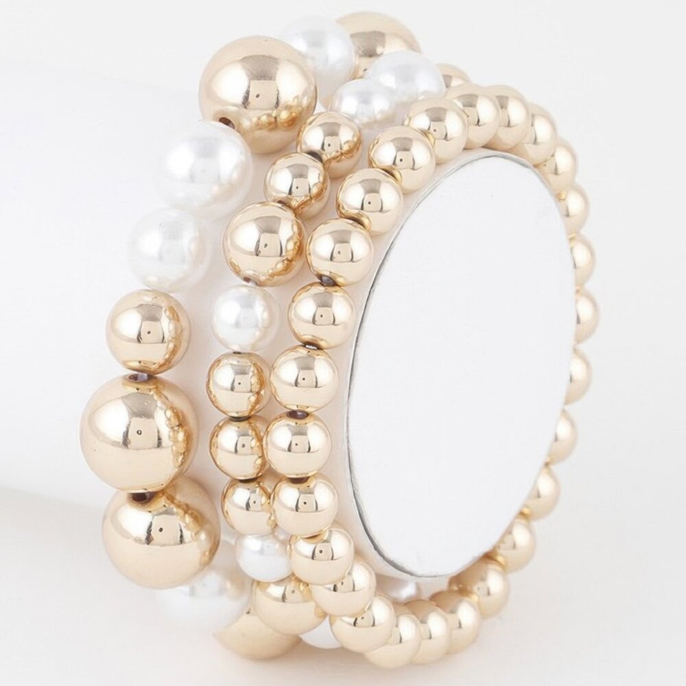 Triple Pearl Beaded Bracelet